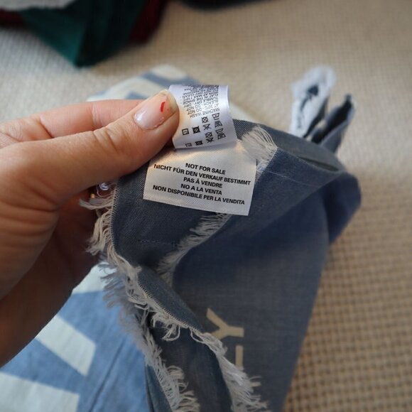 Diesel Blue Warning Large Fringe Scarf - Picture 4 of 6